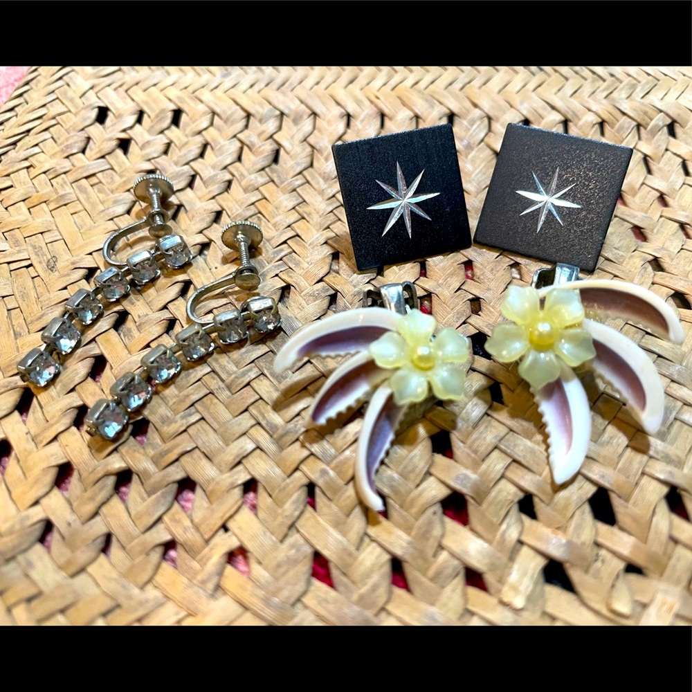 3 Vintage Pairs of Earrings 50’s -80’s